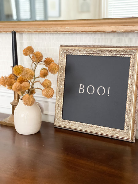Boo Sign in Gold Frame