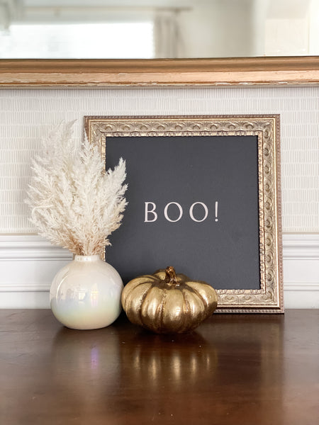 Boo Sign in Gold Frame