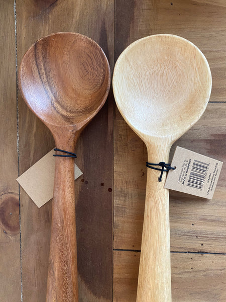 Hand-Carved Acacia Wood Standing Spoons