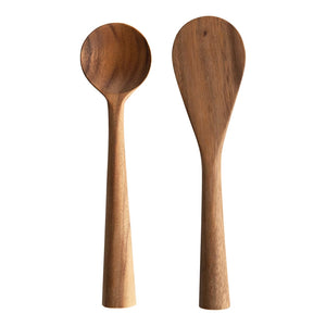 Hand-Carved Acacia Wood Standing Spoons