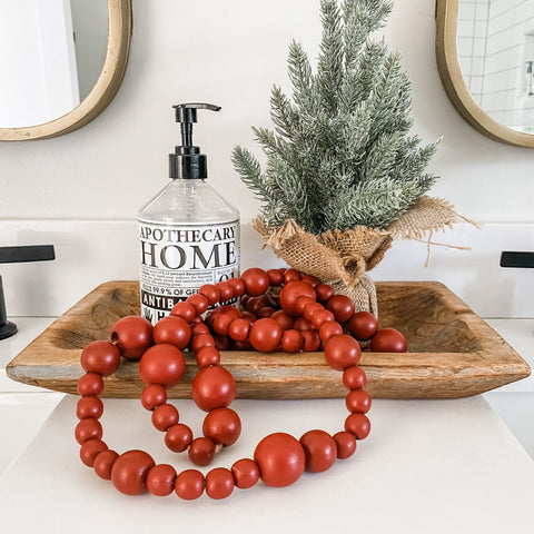 Red Wood Bead Garland