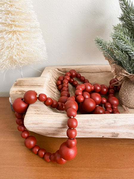 Red Wood Bead Garland