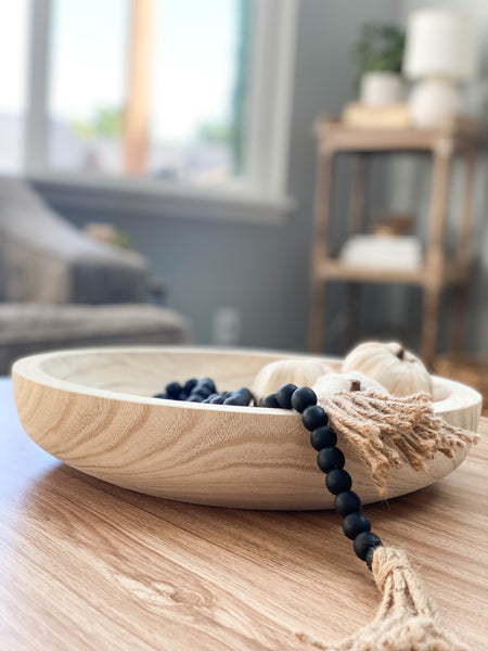 Hand Carved Round Wood Trays