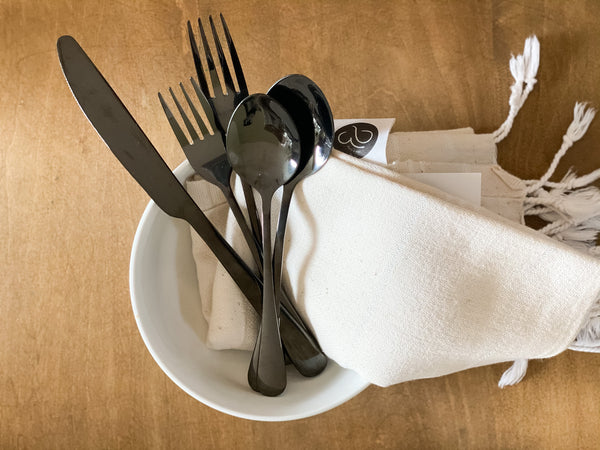 Black Silverware Set
