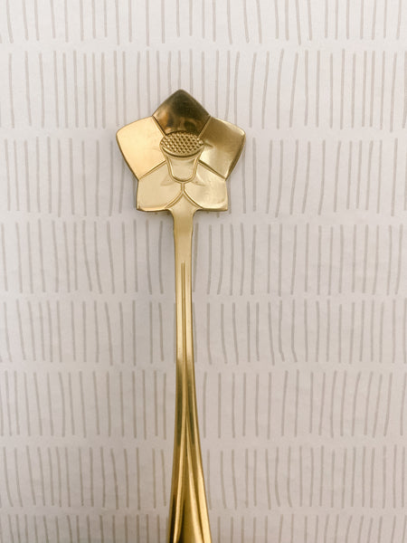 Gold Flower Tea Spoons