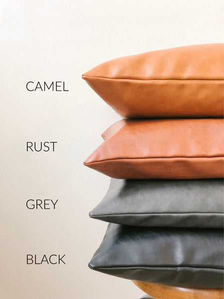 Faux Leather Pillow Covers