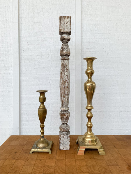 FOUND Large Brass Candlestick Holders