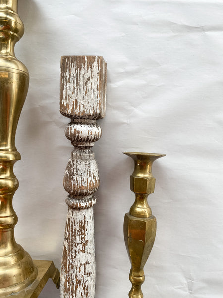 FOUND Large Brass Candlestick Holders