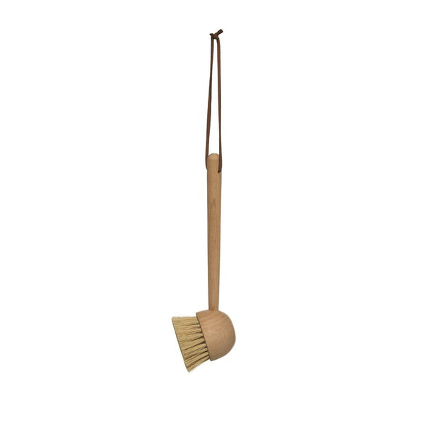 Beech Wood Scrub Brush with Leather Tie