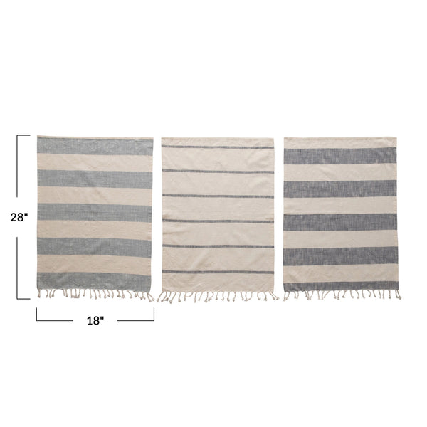 Cotton Tea Towel Set with Stripes