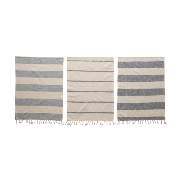 Cotton Tea Towel Set with Stripes