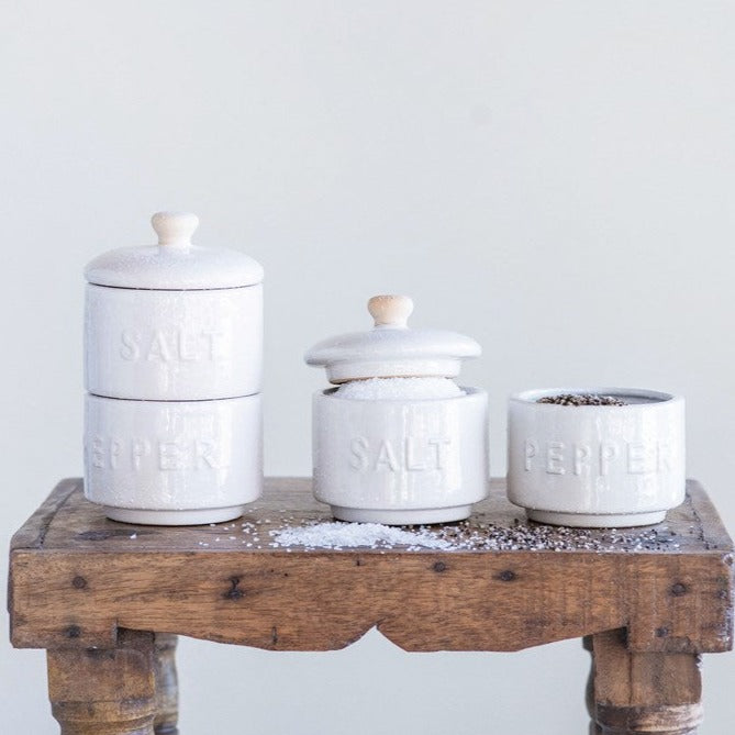 Stoneware Salt & Pepper Pots