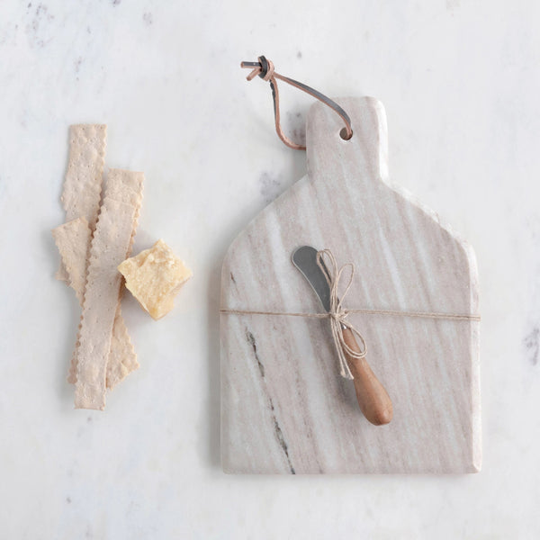 Marble Cheese Board & Knife Gift Set