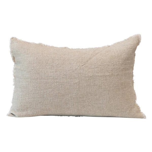 Linen Pillow with Raw Edge