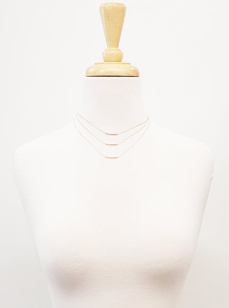 Minimalist Straight Bar Layered Necklace