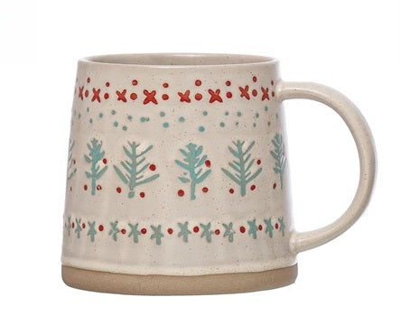 Hand-Stamped Holiday Mugs